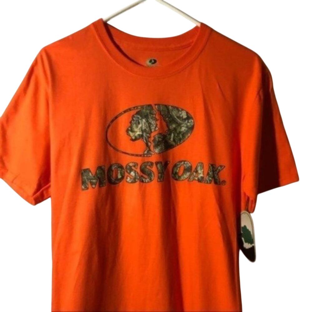 Mossy Oak Orange Adult Graphic Short Sleeve Crew Neck Tee Size M